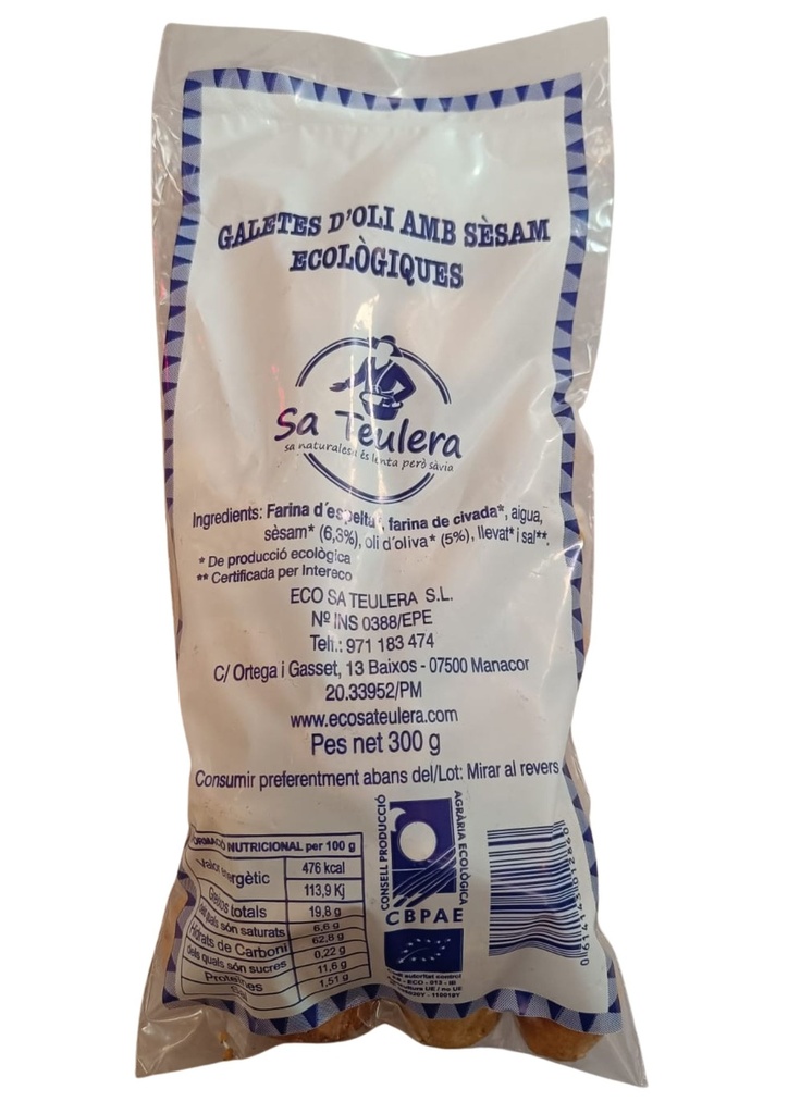 Galetes d'oli Teulera sèsam eco 300gr