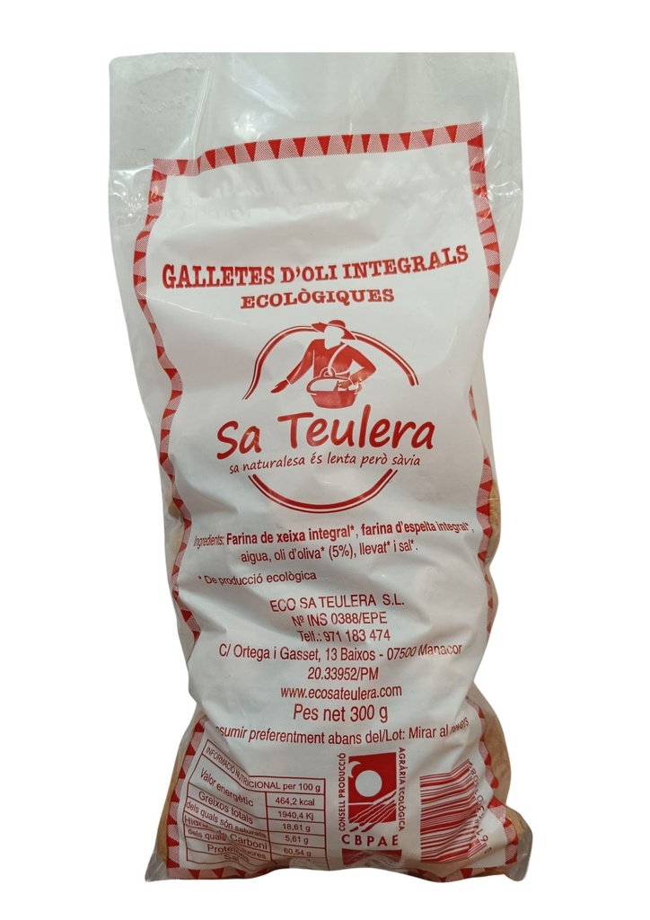 Galetes d'oli Teulera integrals eco 300 g