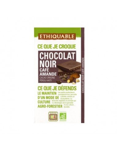 Xocolata negra amb cafè i ametlles BIO 100 g