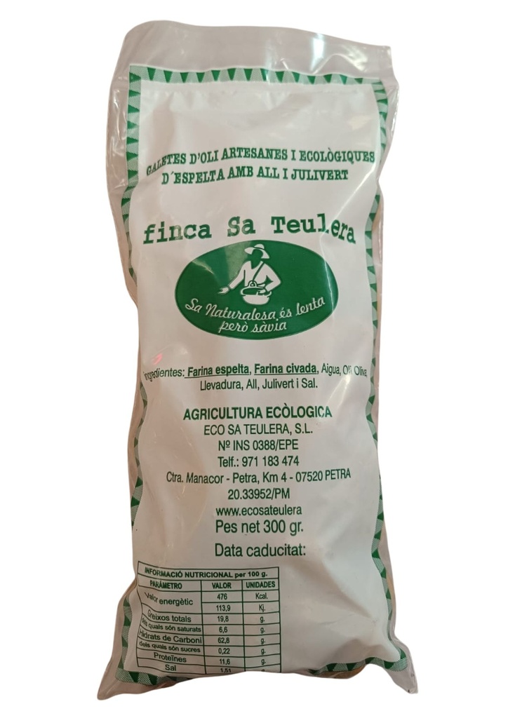 Galetes d'oli Sa Teulera amb all i julivert ECO 300g