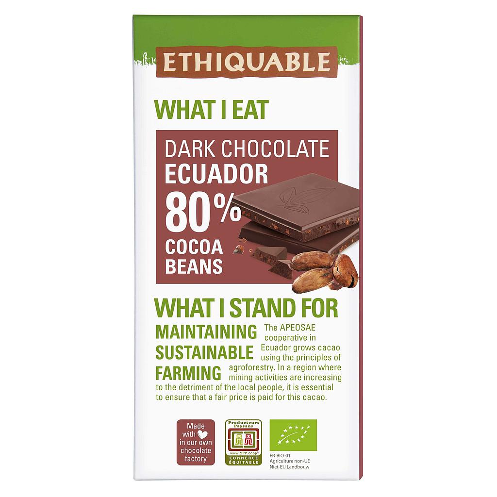 Xocolata 80% nibs de cacao BIO 100 g