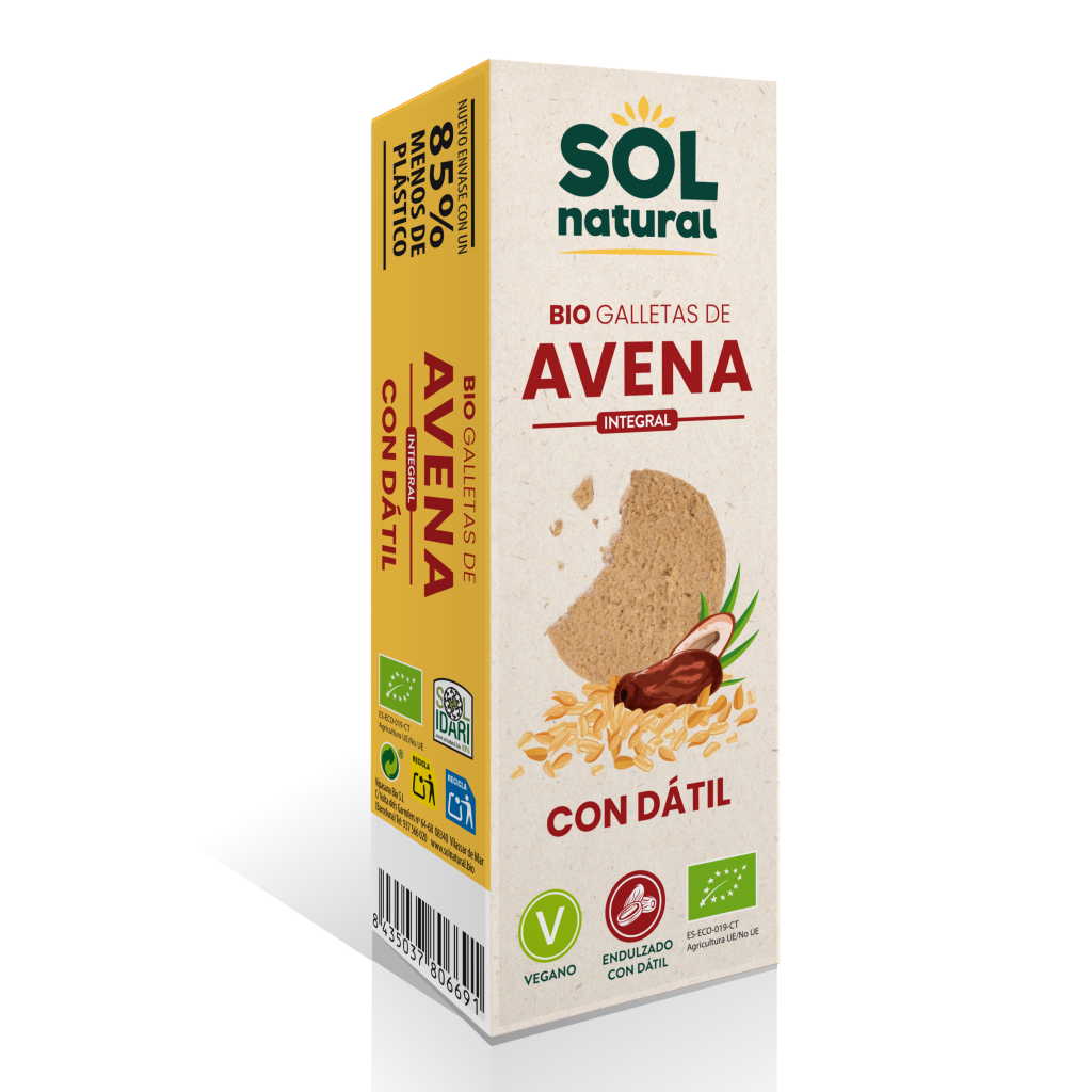 SolNatural - Galetes avena endolcides amb dàtil 170 g