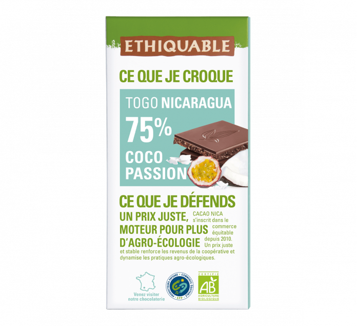 Xocolata 75% coco i maracuia 100 g