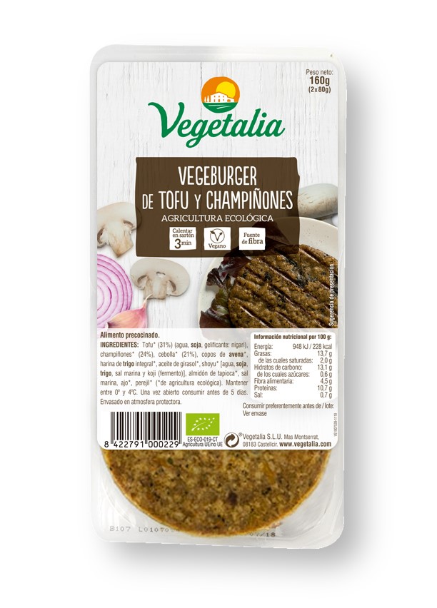 VG Vegeburger tofu i xampinyons bio 160g