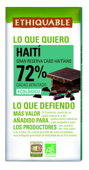 Xocolata negra Bio Haití 72% cacau 100 g