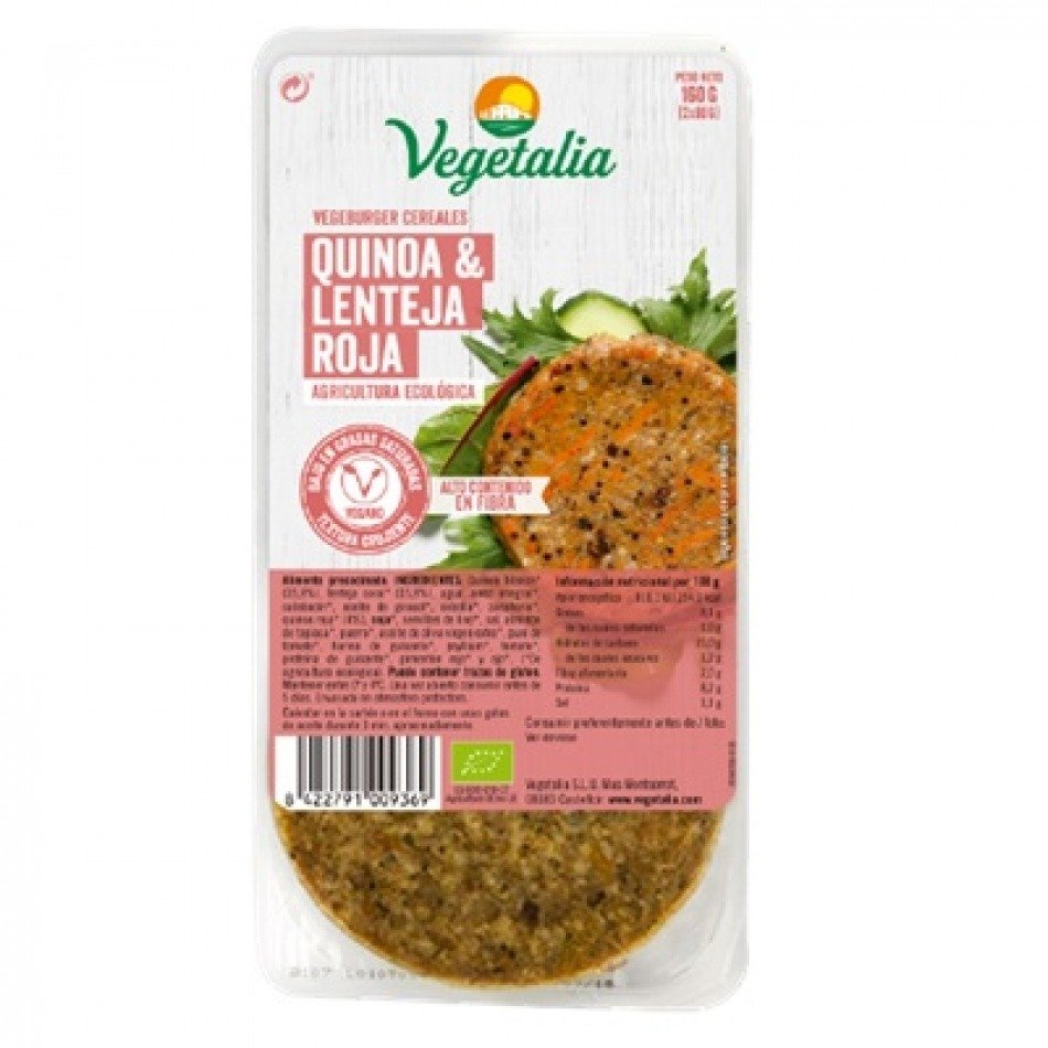 VG Vegeburguer quinoa i llentia bio 160 g