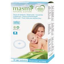 Masmi discos de lactancia 30 ud 100% algodón