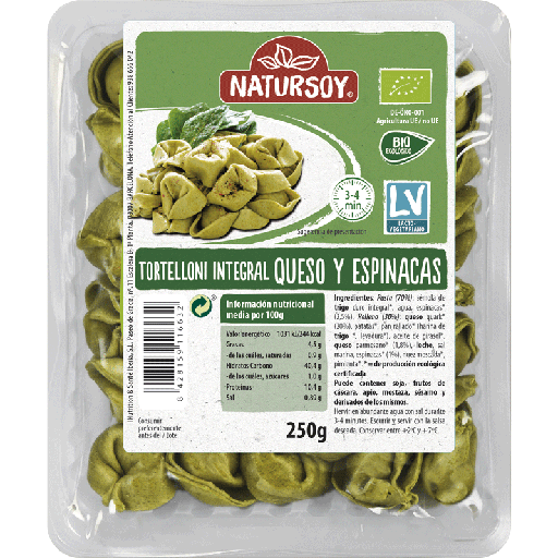 Natursoy - Tortelloni integrals formatge i espinacs