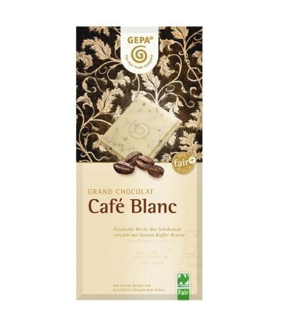 Xocolata blanca amb cafè BIO 100 g