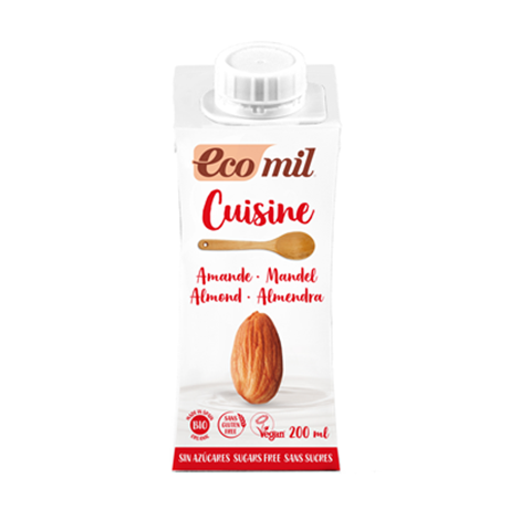 Ecomil - crema d´ametlla per cuinar 200 ml sense sucre