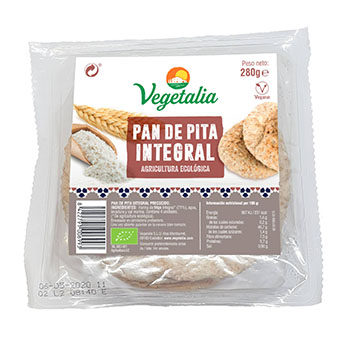 Vegetalia - Pa de pita ECO integral 4u 280g