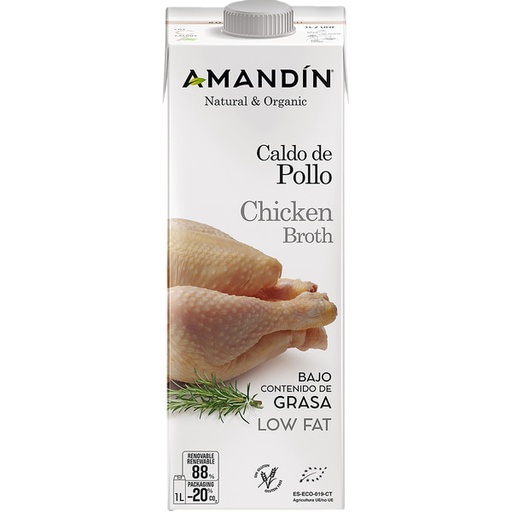 Amandín - Brou de pollastre ECO 1l