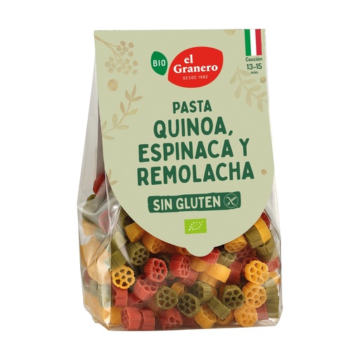 Pasta quinoa, espinac, remolatxa S/G - El Granero