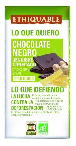 Xocolata Bio Negra amb gingebre confitat