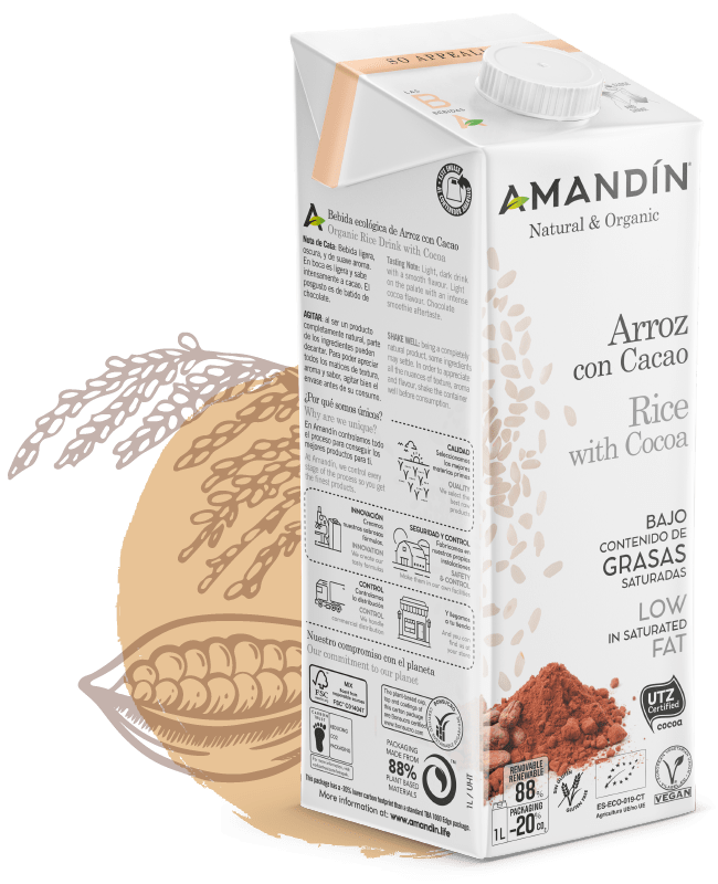 Amandin - Beguda Arròs amb cacau 1 l
